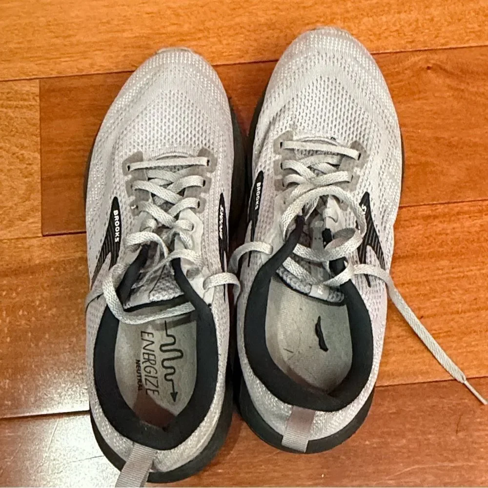 Brooks Revel‎ 6 Mens Energize Neutral Alloy Primer Grey Athletic Sneakers Size 8